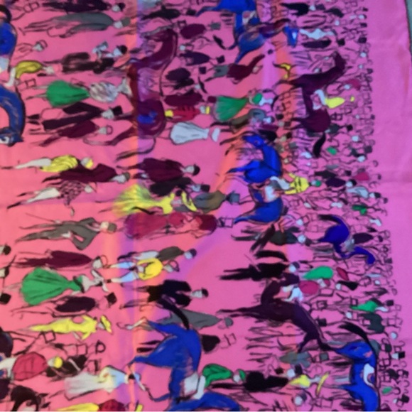 Hermes “Paddock”Pink and Purple Patterned Scarf - Picture 2 of 9